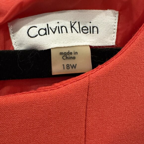 Calvin Klein 18W Coral Sleeveless Dress Workwear Wedding Classic - Picture 4 of 6